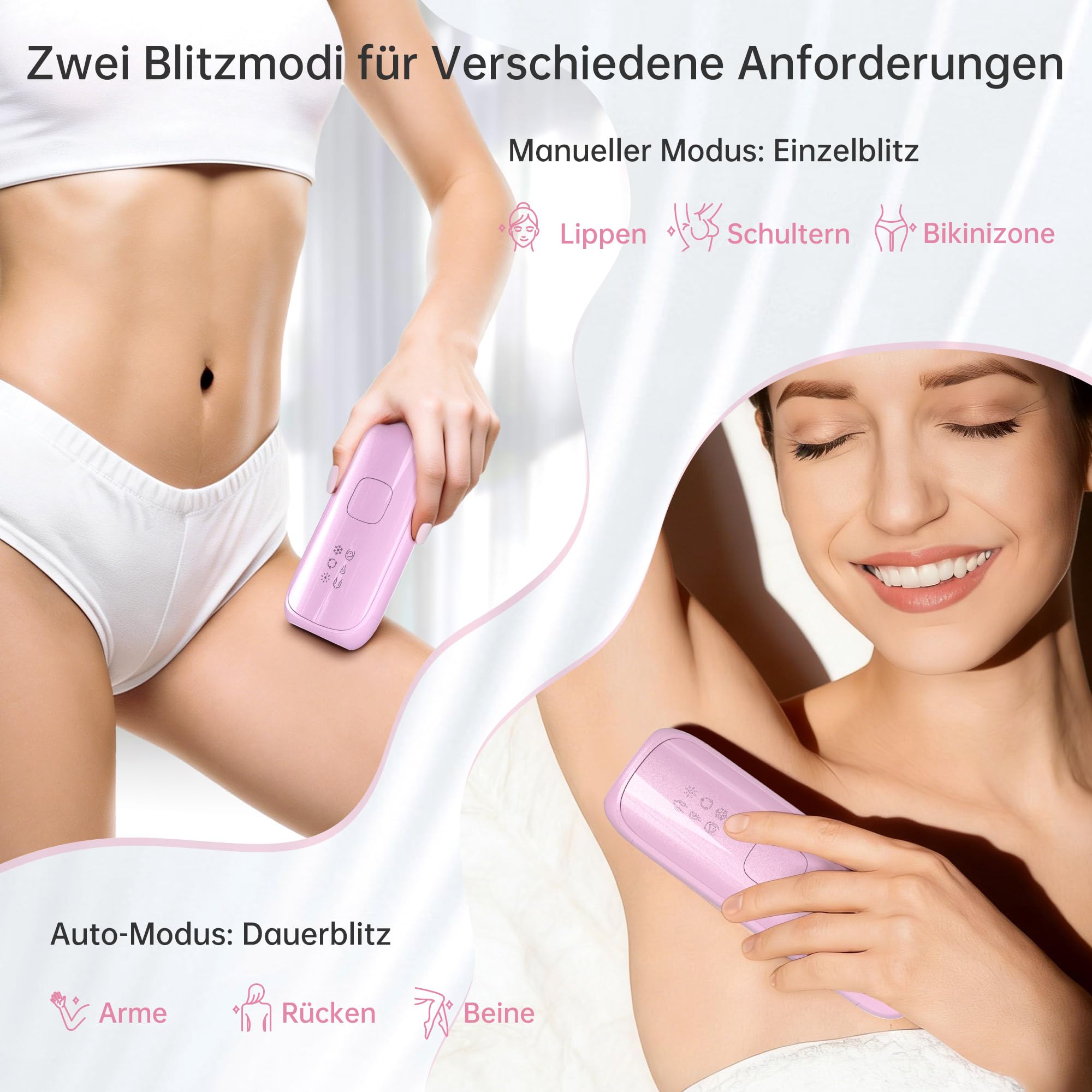 IPL Geräte Haarentfernung mit Saphir-Kühlfunktion：Laser Haarentfernung mit 3 Erweiterte Modi, 300,000 Blitze, Zu Hause Dauerhafte Haarentfernung für Frauen, Männer, Achseln, Beine, Körper