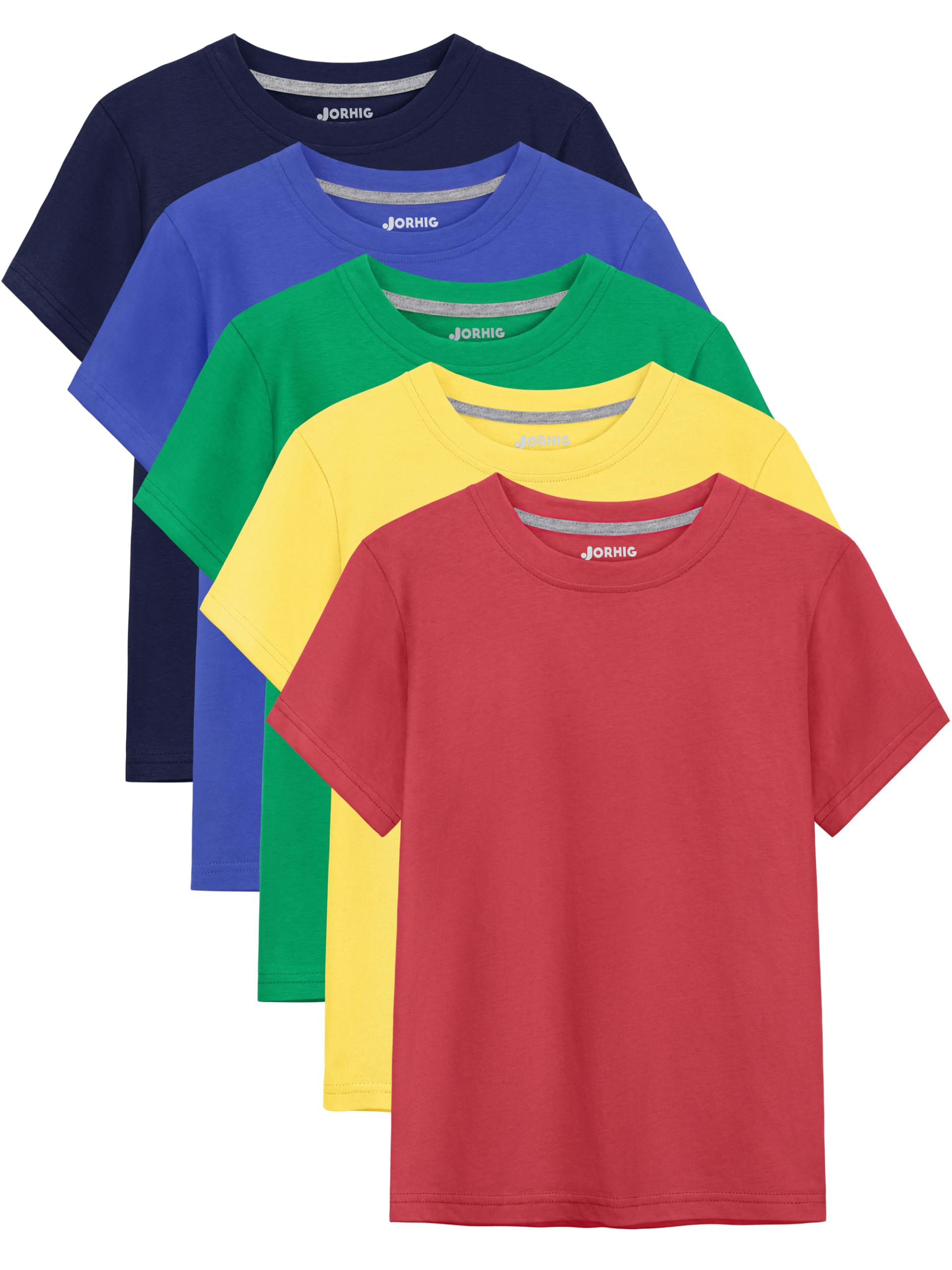 JORHIG 5 Pack Boys Shirts Cotton Short Sleeve T-Shirts for Boys Kids Toddler Tees Clothes Summer Tops — view 7