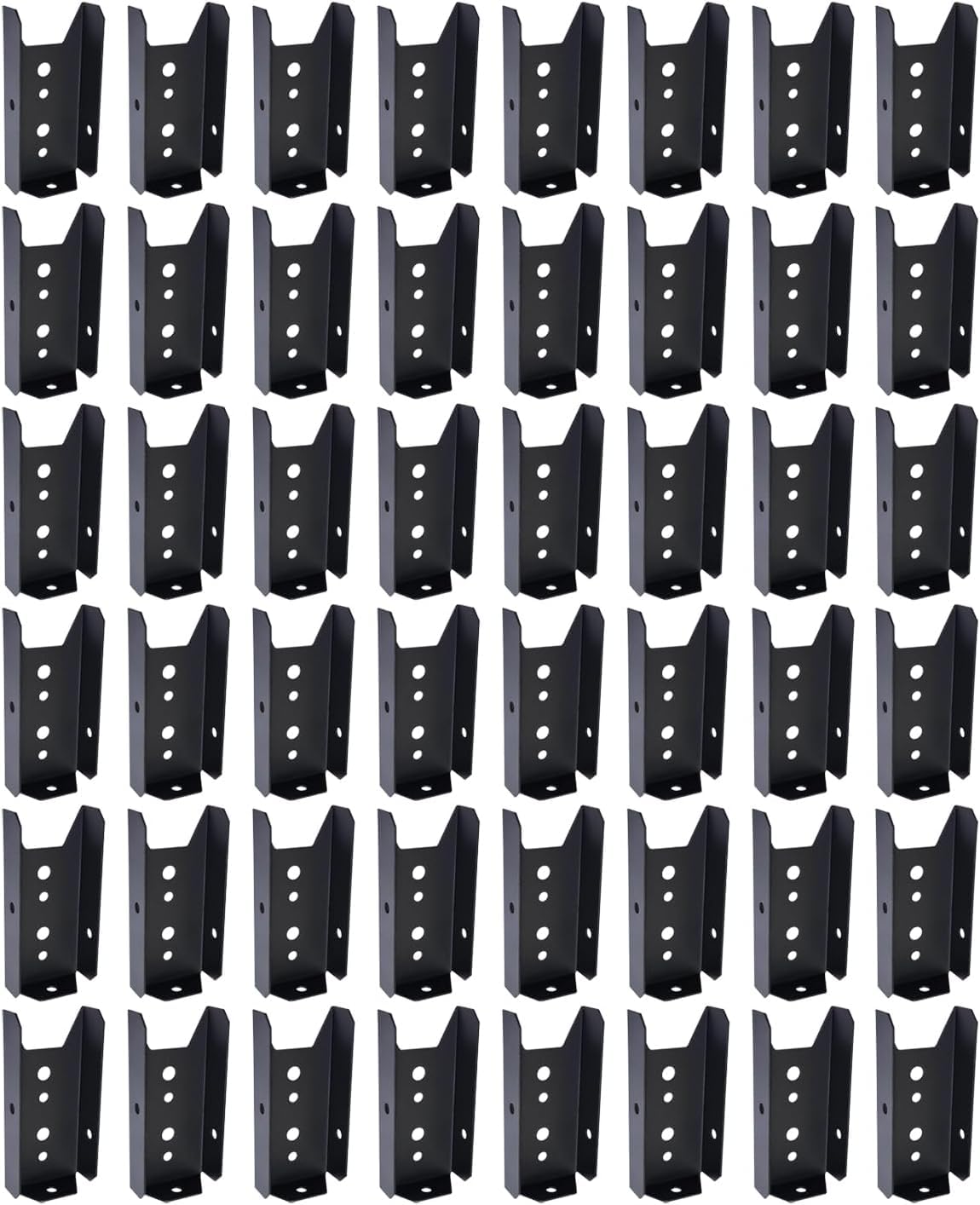 Young Wolf Black Color 48X 2X4 Brackets For Wood Rail Deck Railing Brackets Connectors For Wood Post, 20 Gauge Fence Brackets (Black Color)