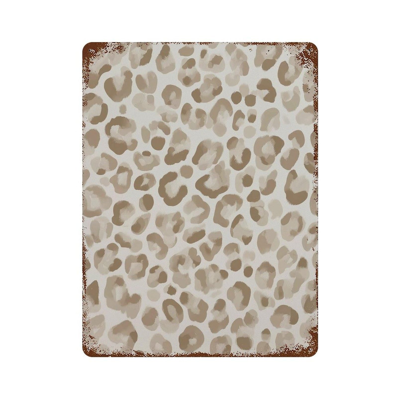 xiaoxiaoshen Neutral Leopard Beige Animal Pattern Modern Safari Minimalist Jungle Bedroom Or Wall Decor Art Metal Tin Poster Modern Home Decor Art Home Bar Shop Decorations Vintage Sign 40x30cm