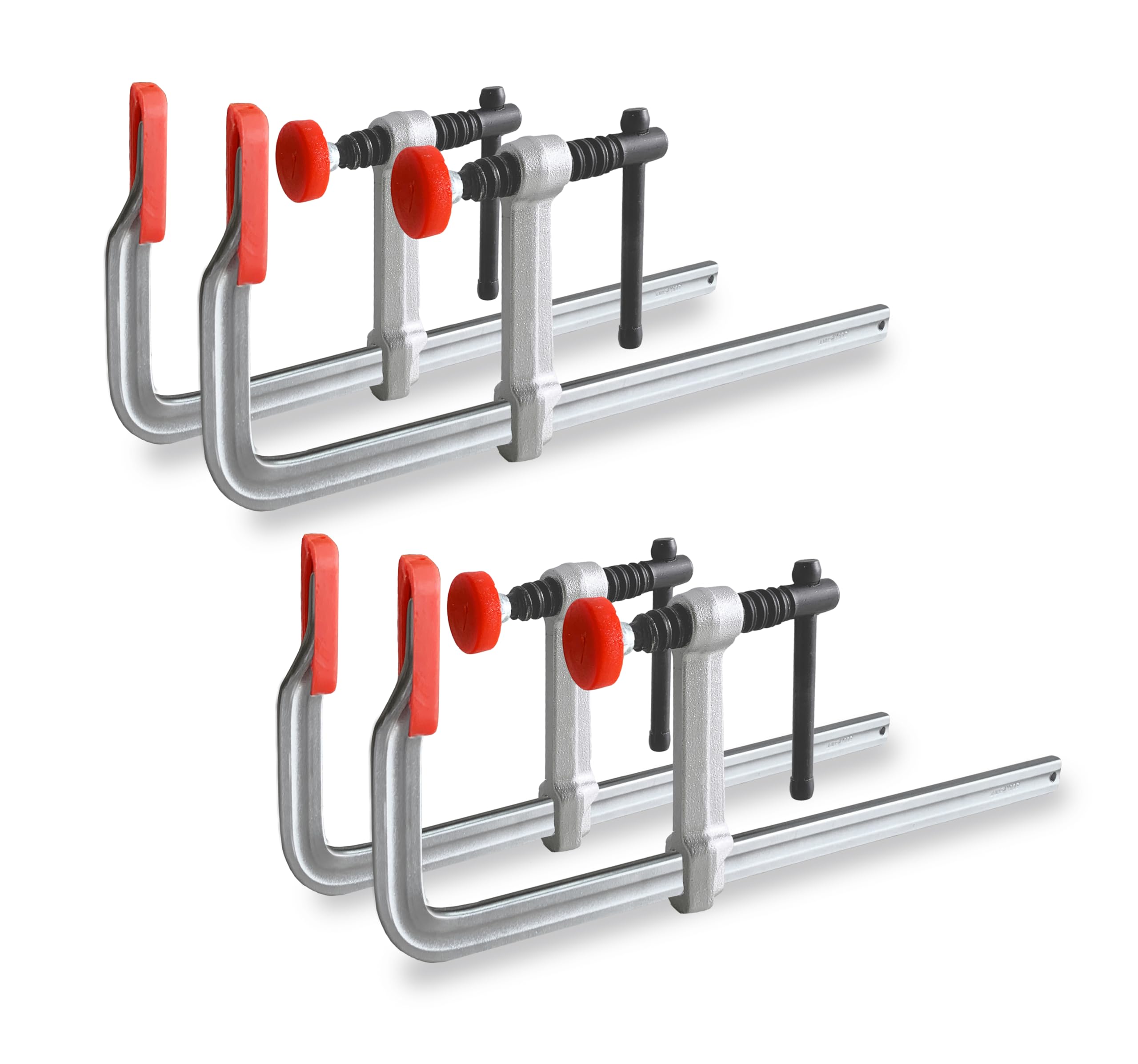 HimaPro 12 Inch Drop Forged Steel Bar Clamp Set, 4 Pack 1200 lbs Load Limit F Clamps for Welding and Woodworking, 4-3/4 Inches Throat Depth