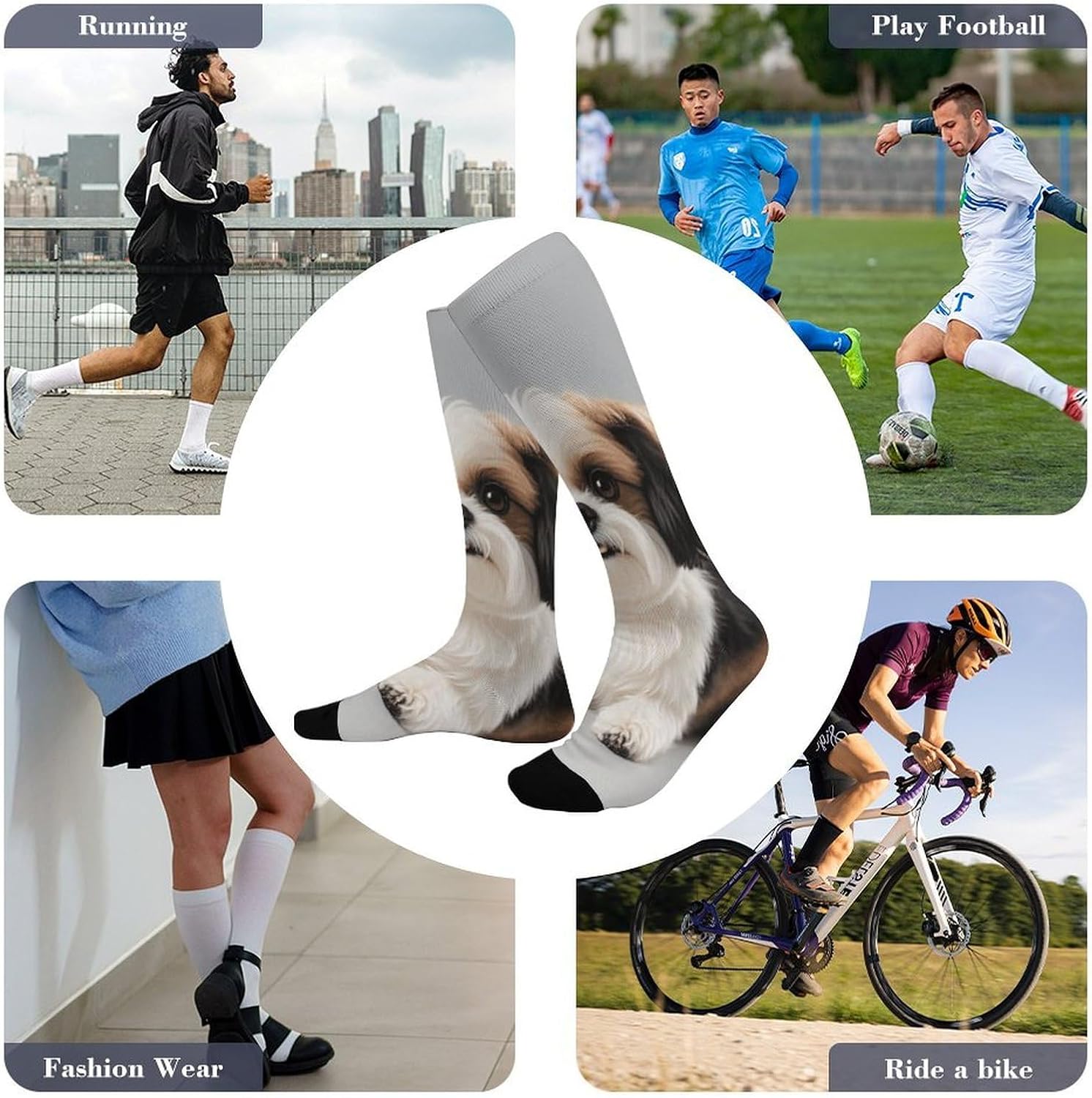 Shih Tzu Dog Knee High Soccer Socks Moisture Wicking