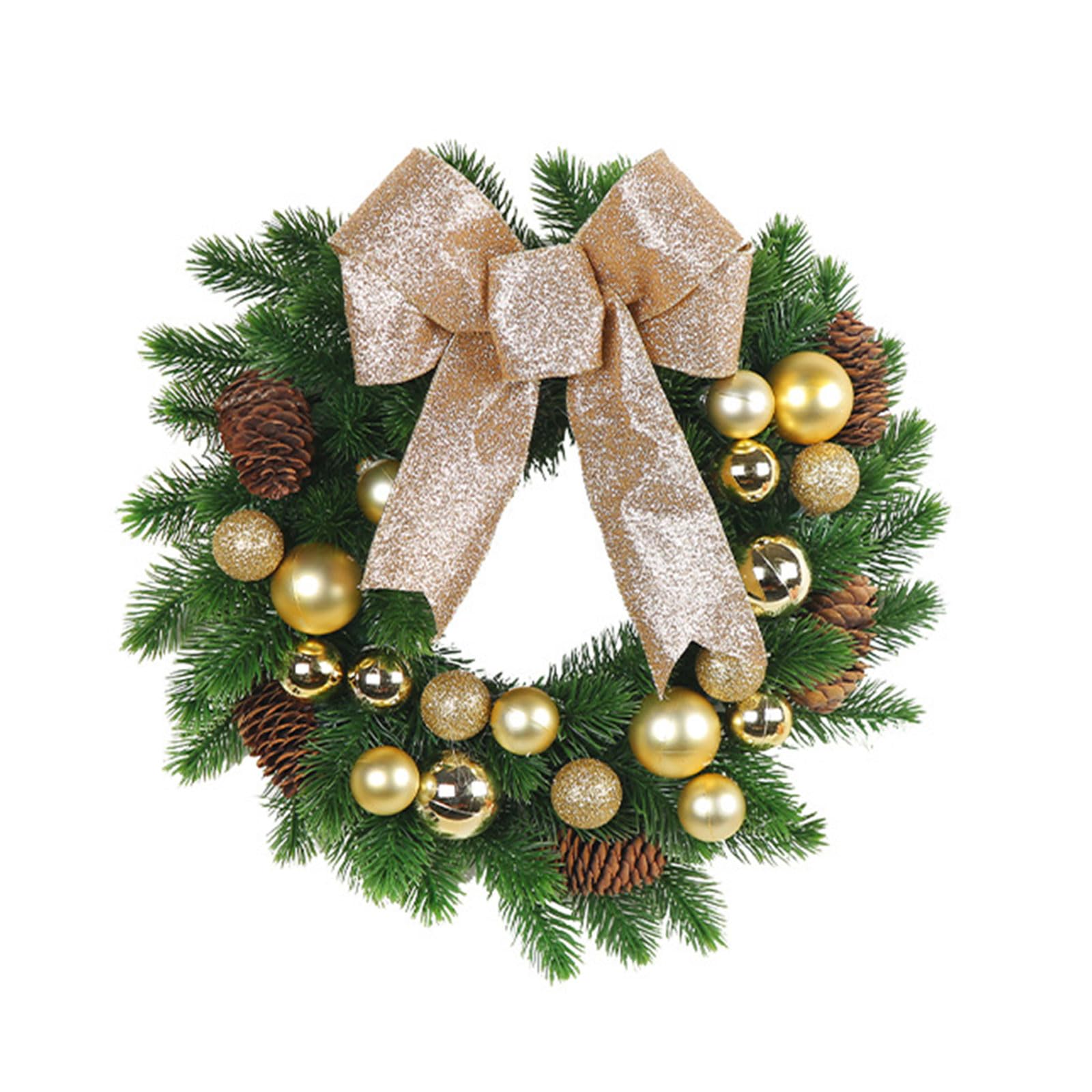 Tsophreniq Festival Christmas Wreath with Delicate Bow Create Charming Holiday Atmosphere Perfect for Doorways, Indoor Decoration