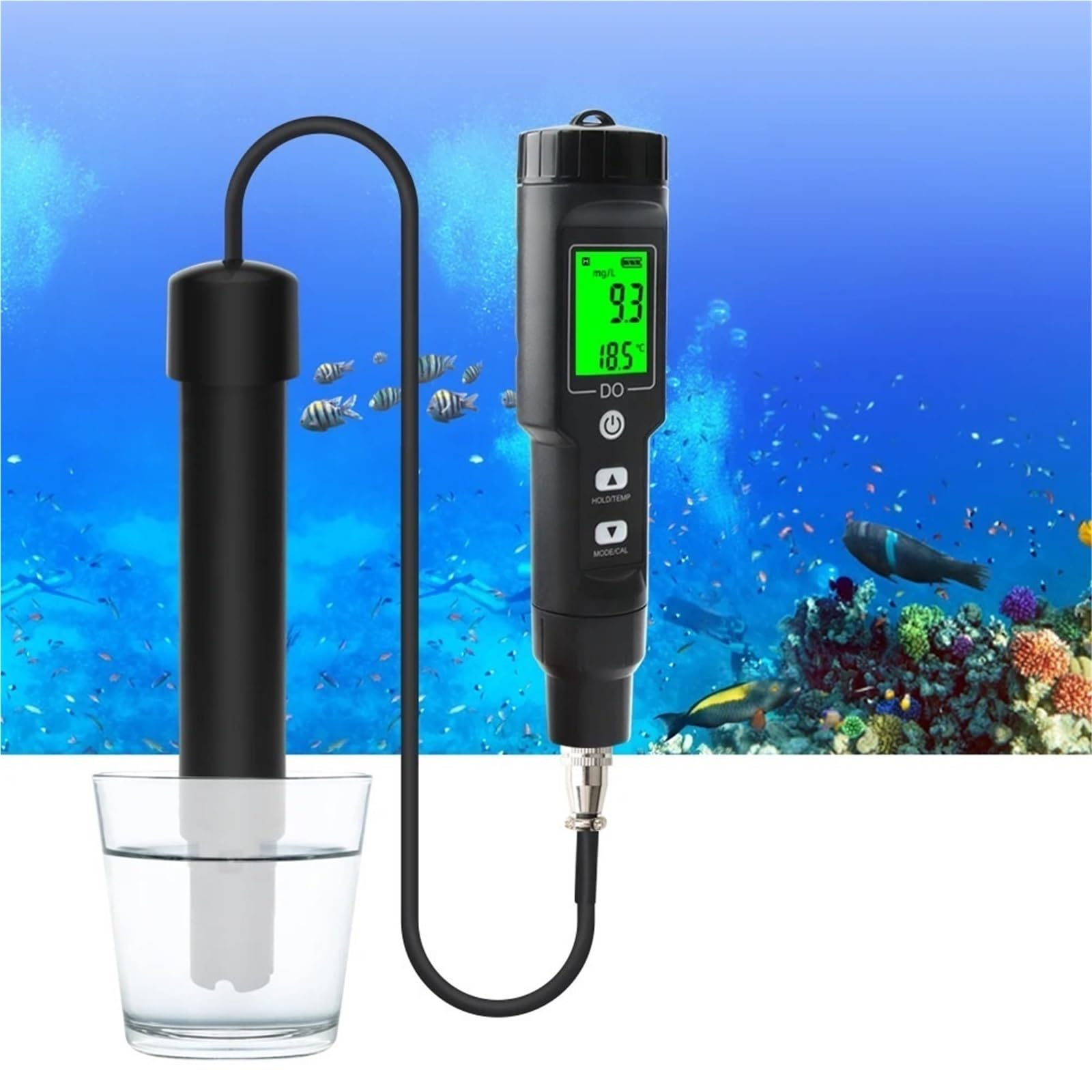 Medidor ph tierra, Medidor de oxígeno disuelto for acuarios, probador de oxígeno disuelto, detector de calidad del agua for acuicultura de agua dulce y salada