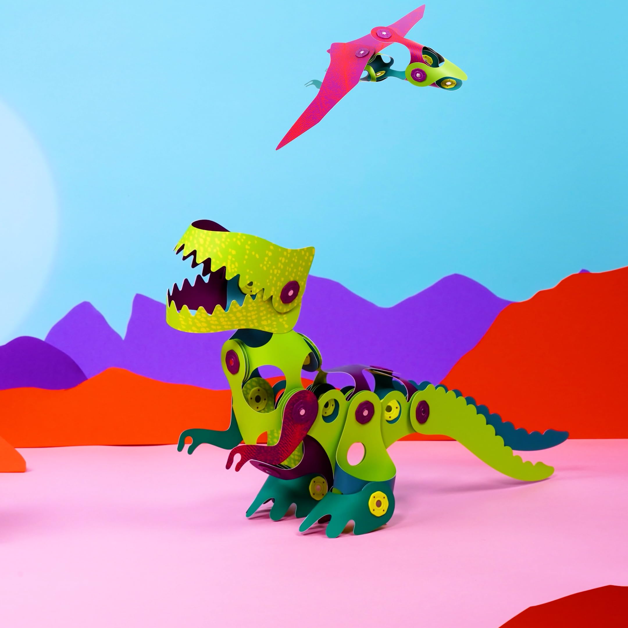 Clixo Dino Adventure Pack Juego de Construcción Magnético, 36 Piezas | Con Dinosaurios, Piezas Flexibles, Crear Figuras 3D, Juguete STEM Educativo, Para Niños