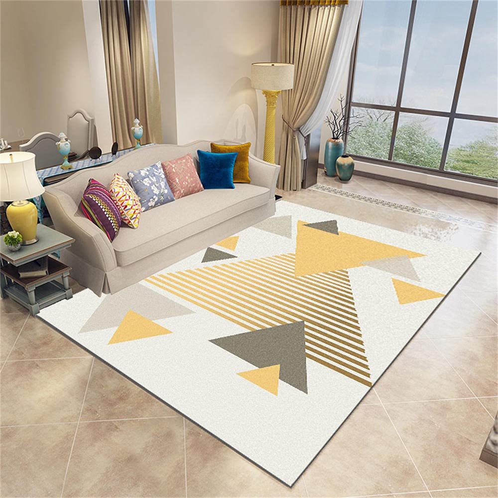 Carpette chambre bébé jaune et gris pour créer un coin de jeu chaleureux