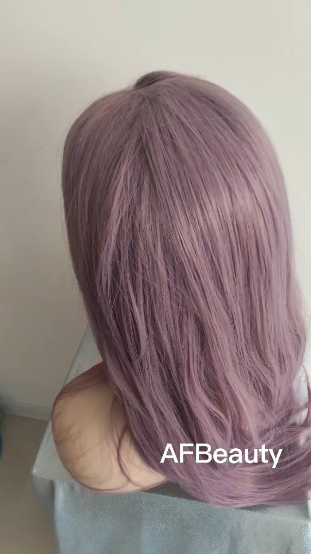 Amazon.com : Purple Long Straight Synthetic Lace Front Wig  display picture 1