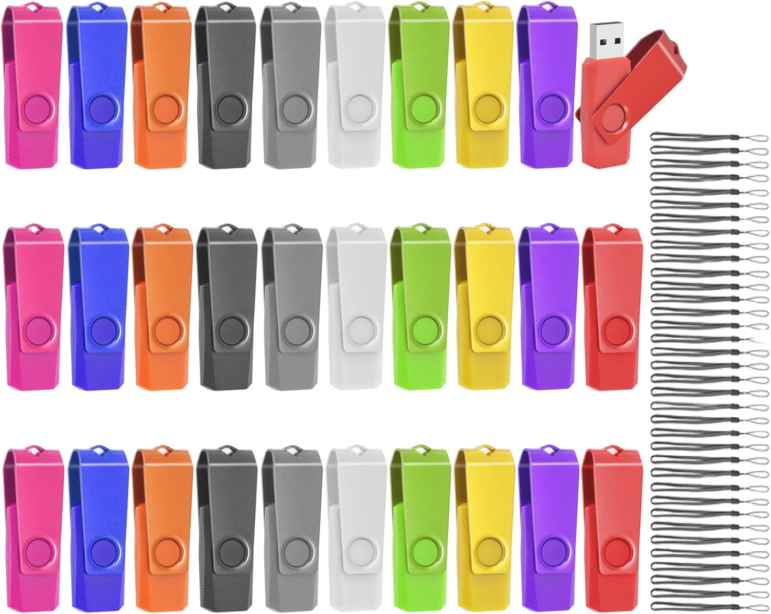 100 Pack of 2GB Bulk Flash Drives, EASTBULL Flash Drives in