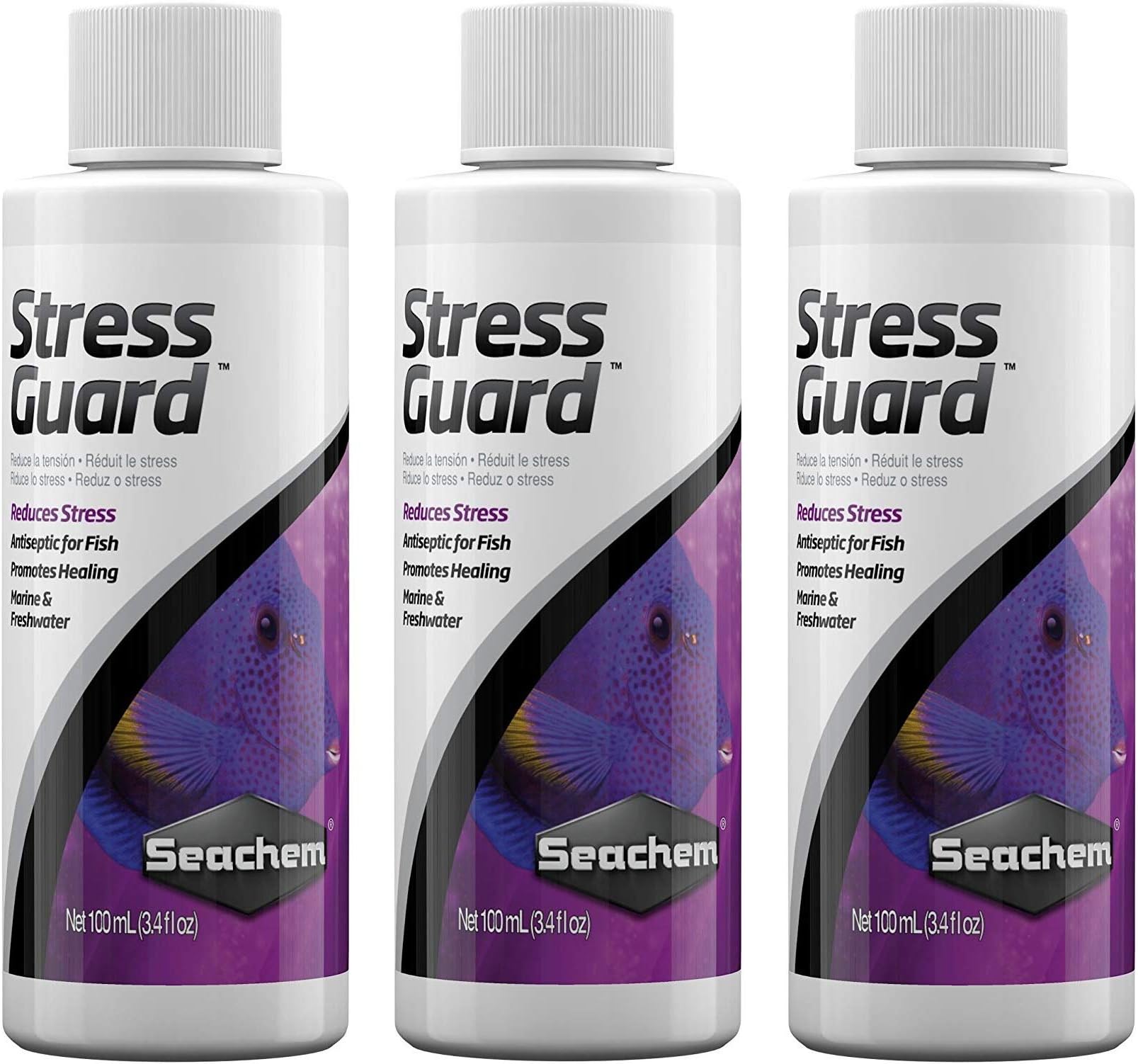 3 Pack of Stress Guard Aquarium Water Treatment, 3.4 Fluid Ounces Each, Antiseptic for Fish