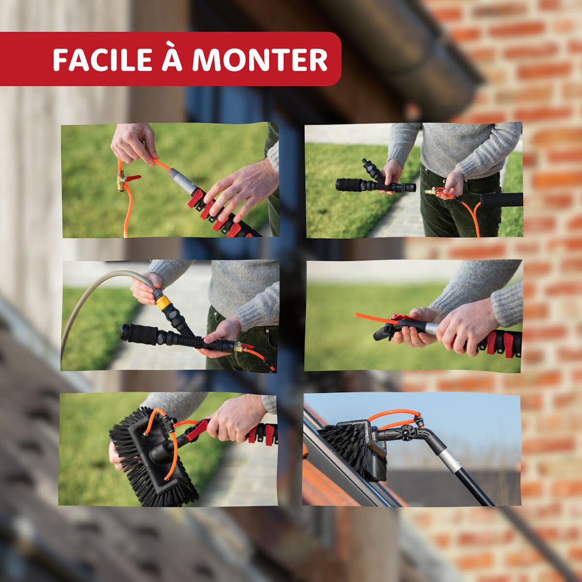 Aquascopic Manche Télescopique en Aluminium 5,4 m – Brosse à Panneaux Solaires & Vitres – Manche Léger et Réglable pour Nettoyage Toit, Camping-Car, Serre, Voiture