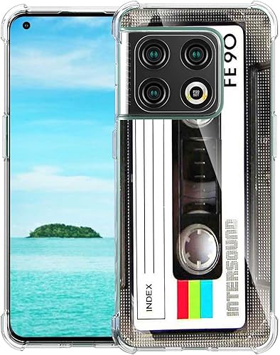 Diseñado para OnePlus 10 Pro 5G, cinta de cassette retro 80s 90s Music Mixtape patrón clásico para OnePlus Case hombres mujeres, funda de TPU suave