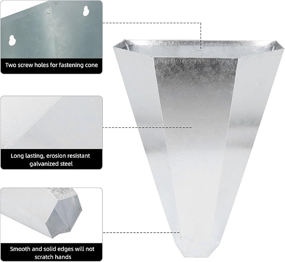 Poultry Processing Cone,Galvanized Steel Chicken Killing Cone for Humane Butchering, Rust-Proof Poultry Restraining Cone Holds Birds Up to 8lbs, for Chickens Turkeys Ducks Broilers, Easy to Clean