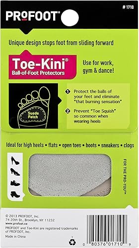 Miniatura 4 de PROFOOT Toe-Kini - Cojines para pies para mujer (talla 5-9), almohadillas separadoras de dedos para mayor comodidad al caminar con tacones altos,