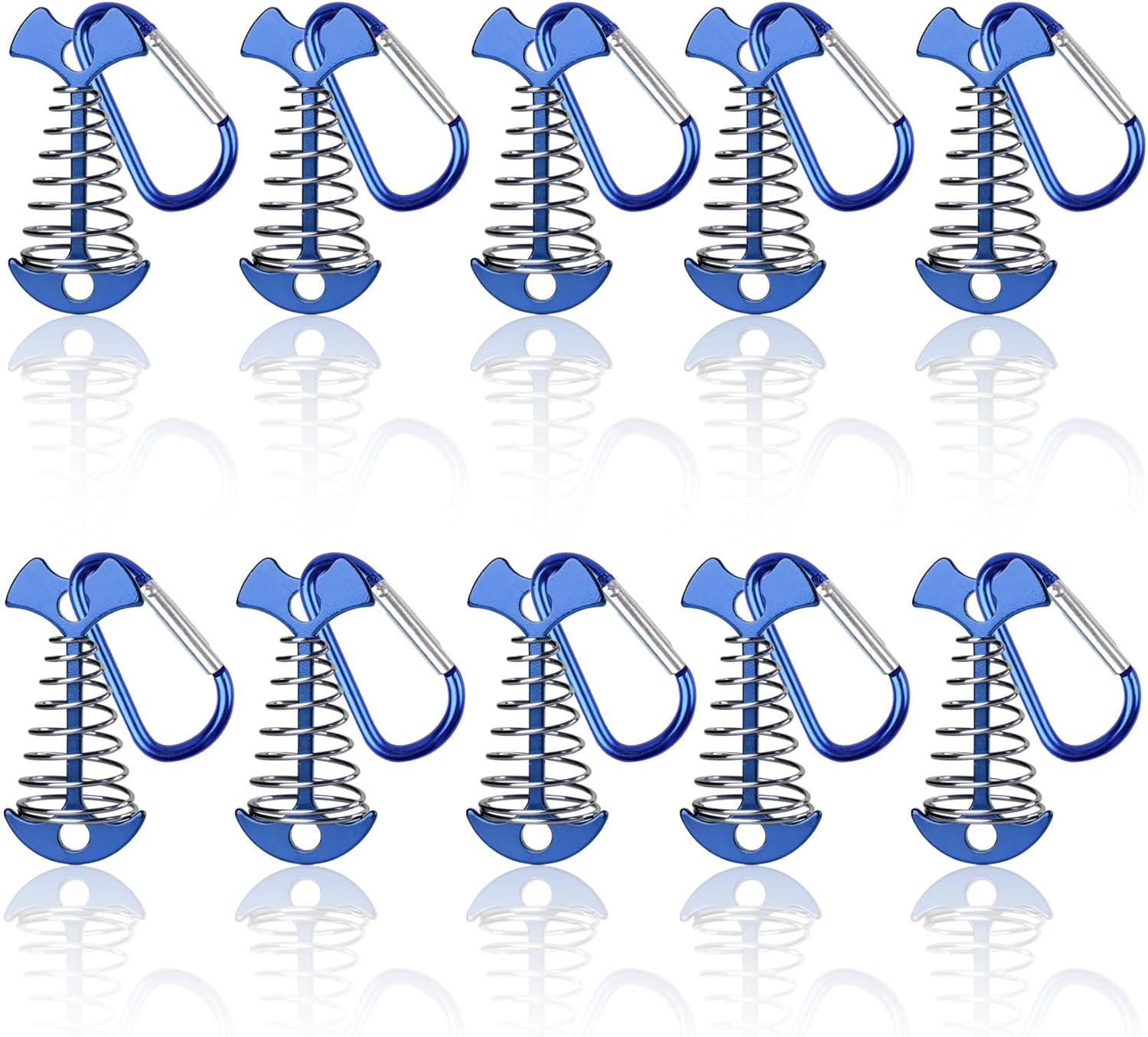 Clavijas de anclaje para cubierta con clip de mosquetón, 10 unidades, accesorios de campamento de espina de pescado, anclajes de cubierta a prueba