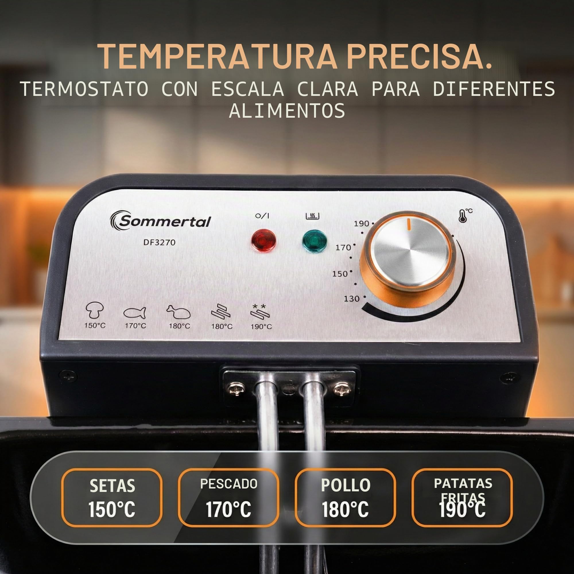 Sommertal Freidora Doble XXL con aceite o grasa - 3 cestas, 5 litros, 3000 W, zona fría, DF3270 - Freidora de acero inoxidable auténtica para patatas fritas crujientes