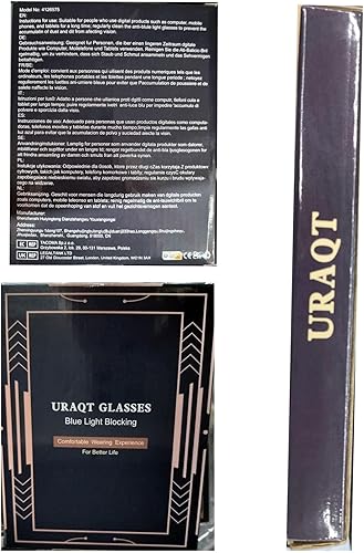 Miniatura 9 de URAQT Gafas de bloqueo de luz azul paquete de 3 lentes antifatiga ocular para juegos de computadora lentes transparentes falsos para mujeres y