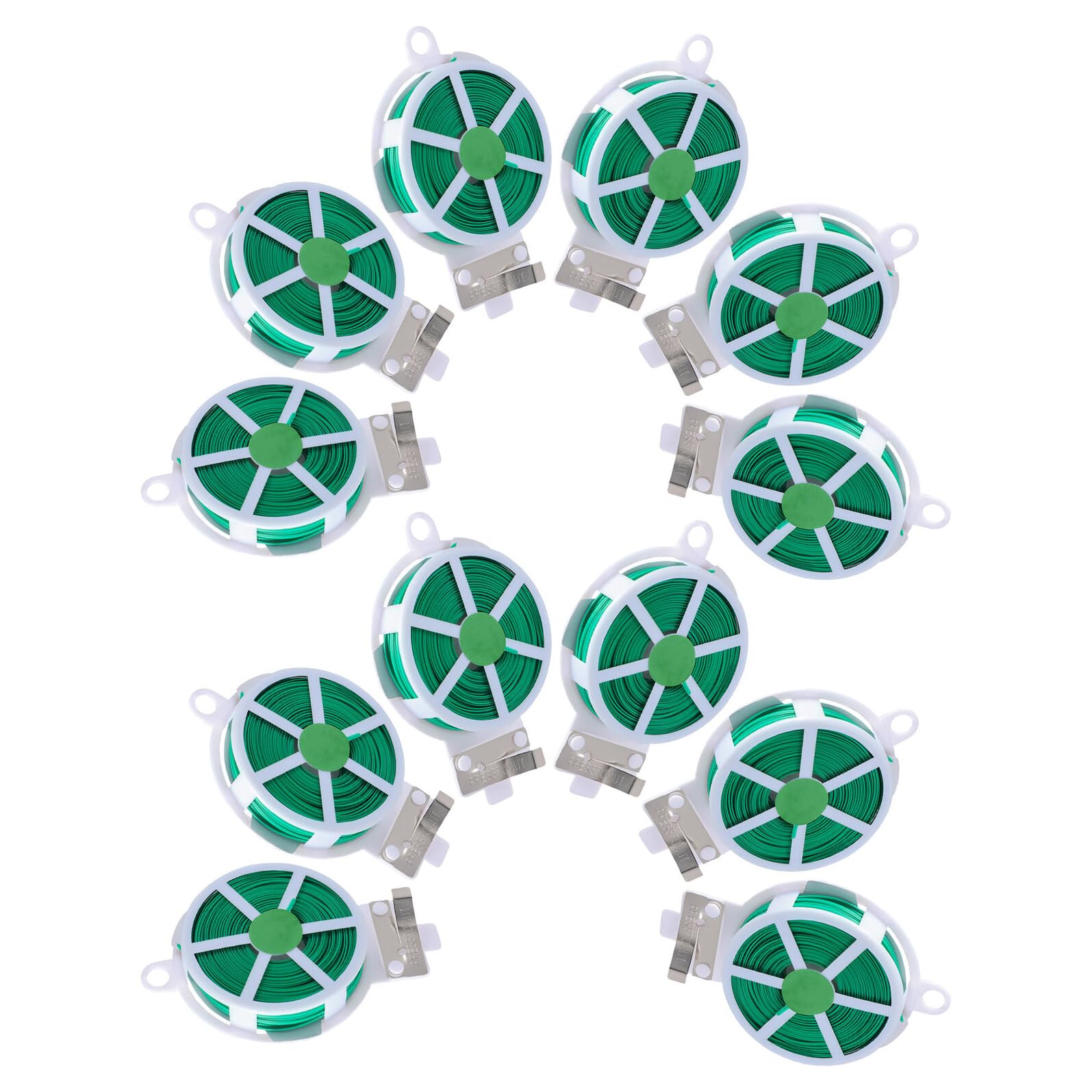 VALICLUD Filo da Giardino Verde 12 Pezzi in Ferro Rivestito PE | Flessibile per Fissaggio Piante, per Fiori e Rampicanti, Confezione Cutter, Uso Interno