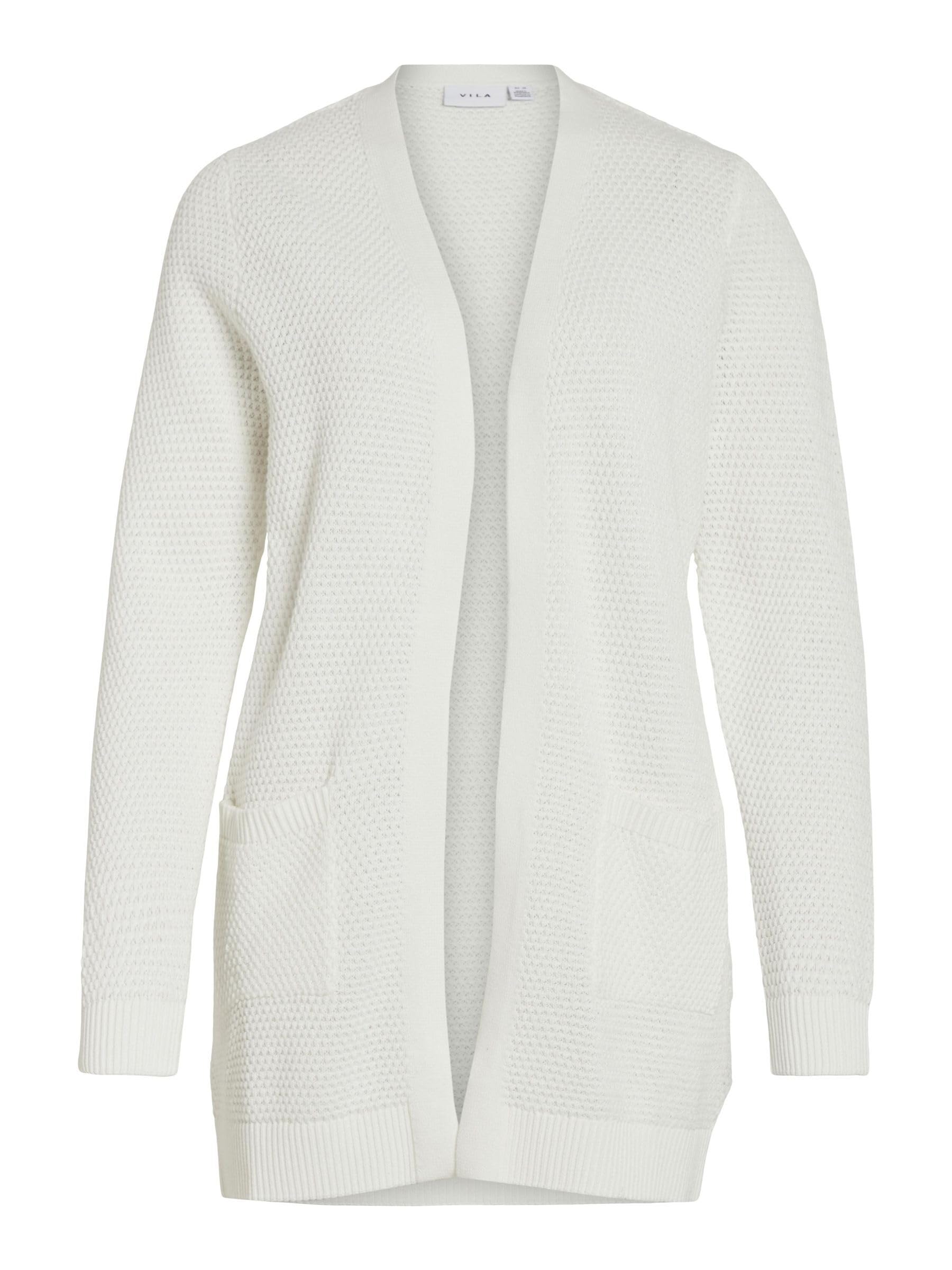 Vila Basic Women's Cardigan, White Alyssum, L