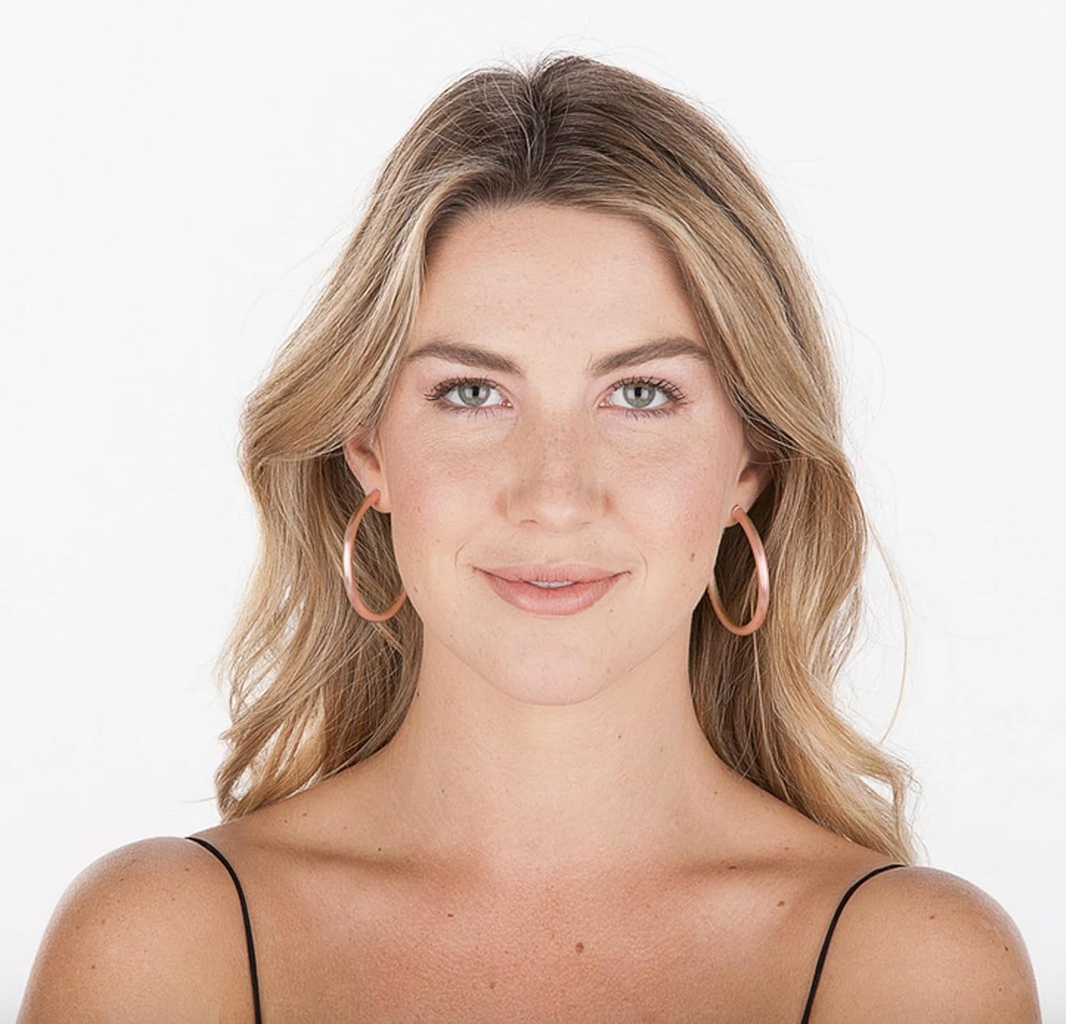 Sheila Fajl Small Everybody's Favorite 2 Inch Tubular Lightweight Hoop Earrings in Brushed 18k Rose Gold Plated