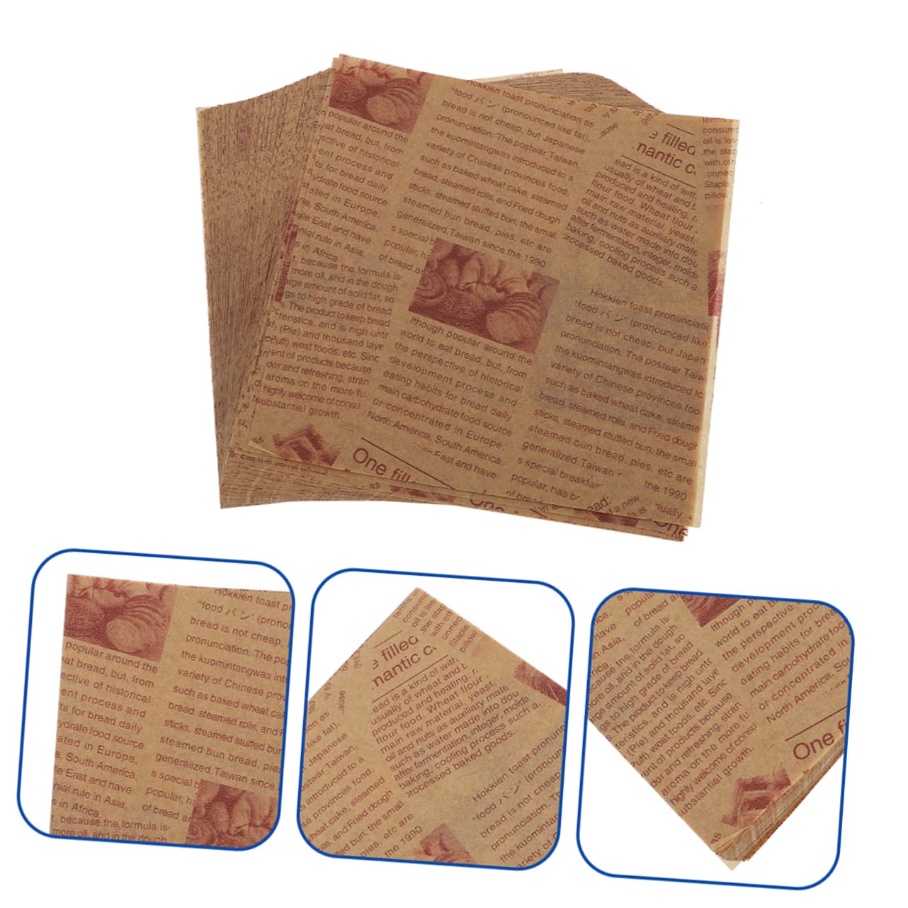 Alipis 200piezas Papel Resistente Al Aceite Calor Para Hornear y Envolver Diseño Vintage Unidades