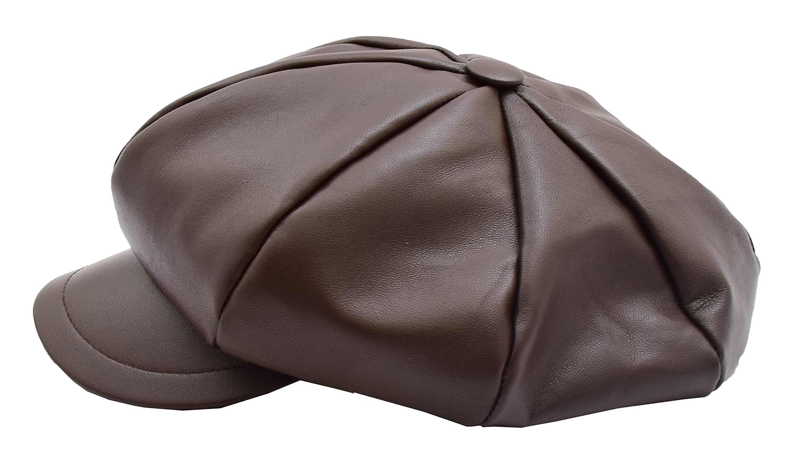 A1 FASHION GOODS Gorra de cuero suave para mujer, estilo panadero, color negro, marrón, rojo y blanco