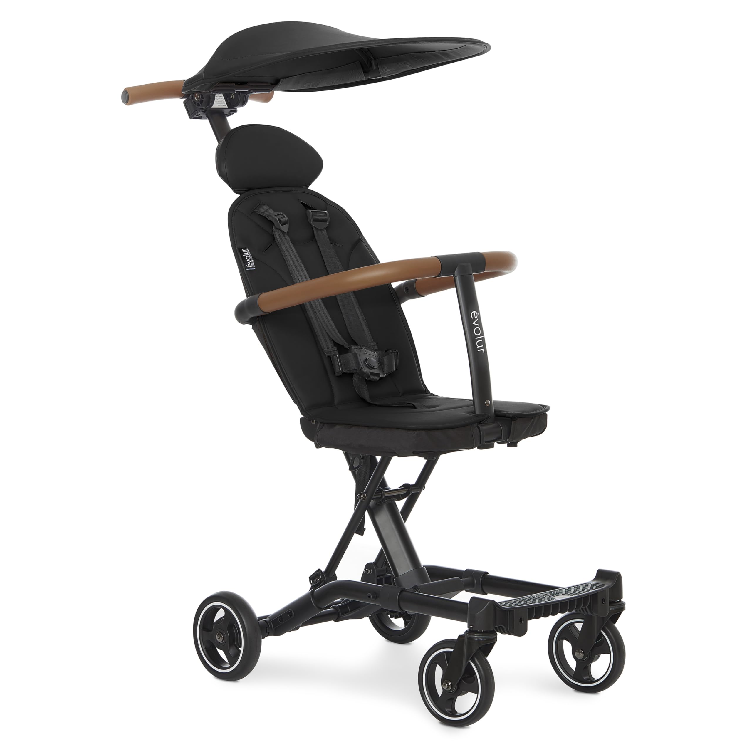 évolur Cruise Rider Stroller with Canopy, Lightweight Umbrella Stroller with Compact Fold, Easy to Carry Travel Stroller - Noir Black