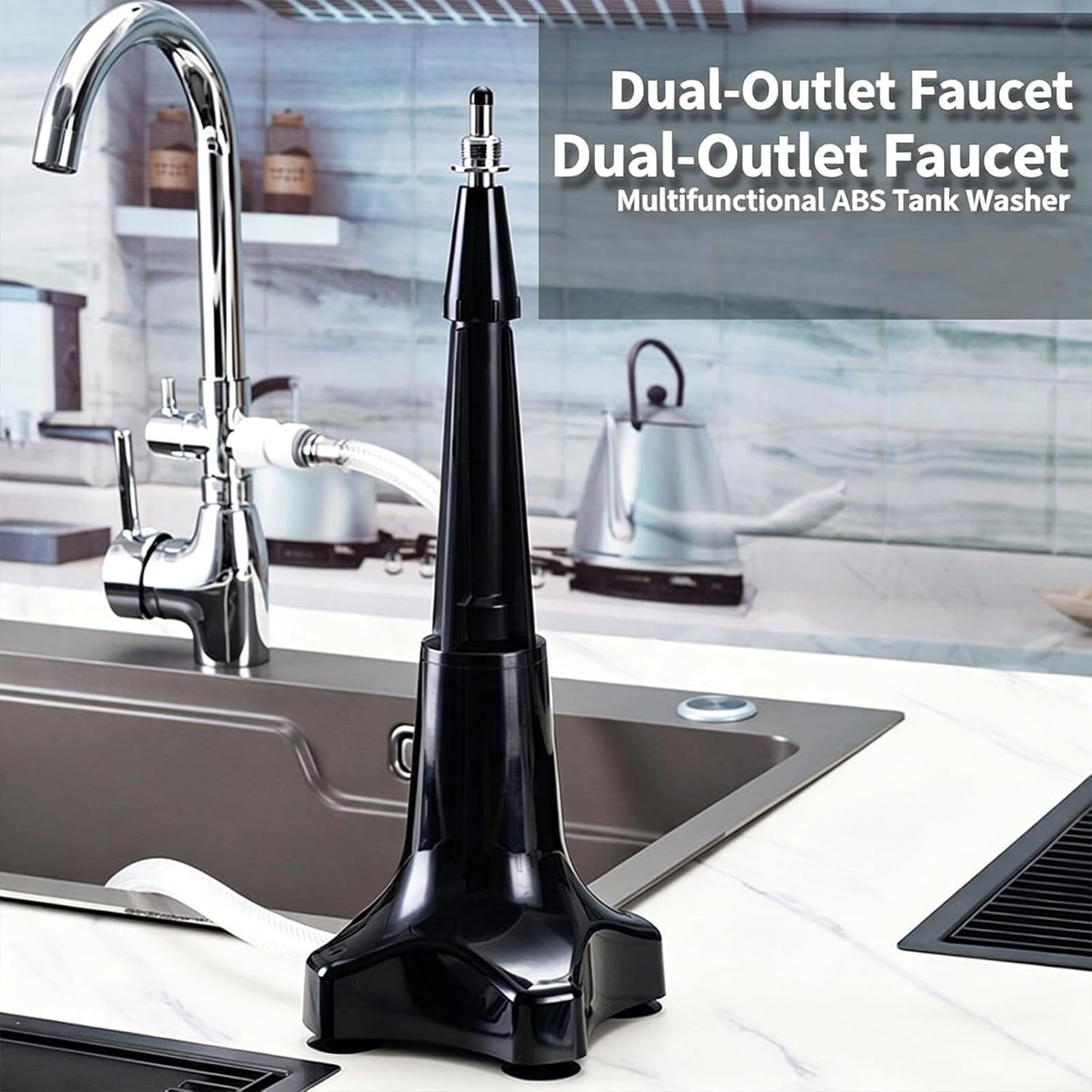 Lavavasos portátil para licuadora, automático con boquilla de alta presión y múltiples orificios, con manguera de 60 cm, ideal para el hogar, bares, restaurantes y cocinas