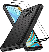 Vista 1 de Jeylly Funda para Xiaomi Redmi Note 9 Pro con protector de pantalla de vidrio templado [2 unidades], resistente a prueba de golpes, funda protectora