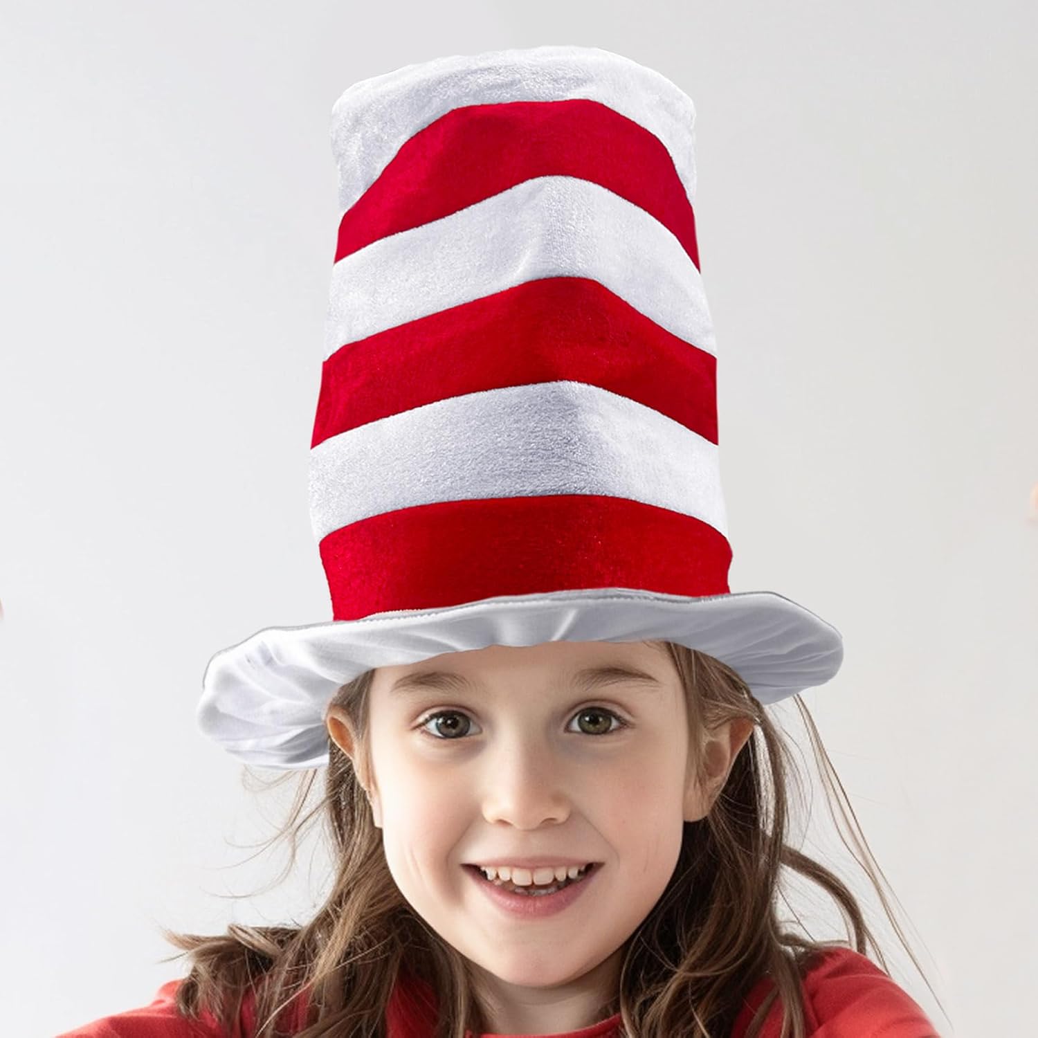 Red and White Stovepipe Hat Top Hat Cosplay Costume Accessories Headwear Funny Party Favors Costume Hat Women Men - Image 3