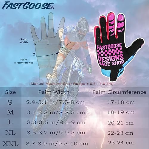 Miniatura 10 de Guantes de motocicleta  Guantes ligeros y transpirables para hombres y mujeres, ATV, BMX, MTB Racing