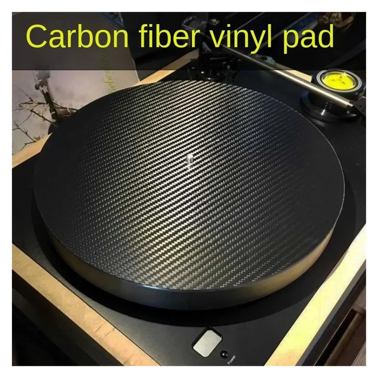 Alfombrilla para tocadiscos Alfombrilla antideslizante de fibra carbono for tocadiscos, accesorios for, alfombrilla for vinilo LP, 12"