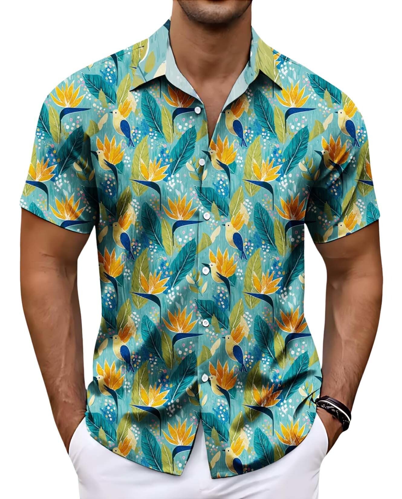 Funny Hawaiian Shirt for Men Novelty Graphic Print Casual Beach Party Vacation Short Sleeve Button Down Shirt Unisex
