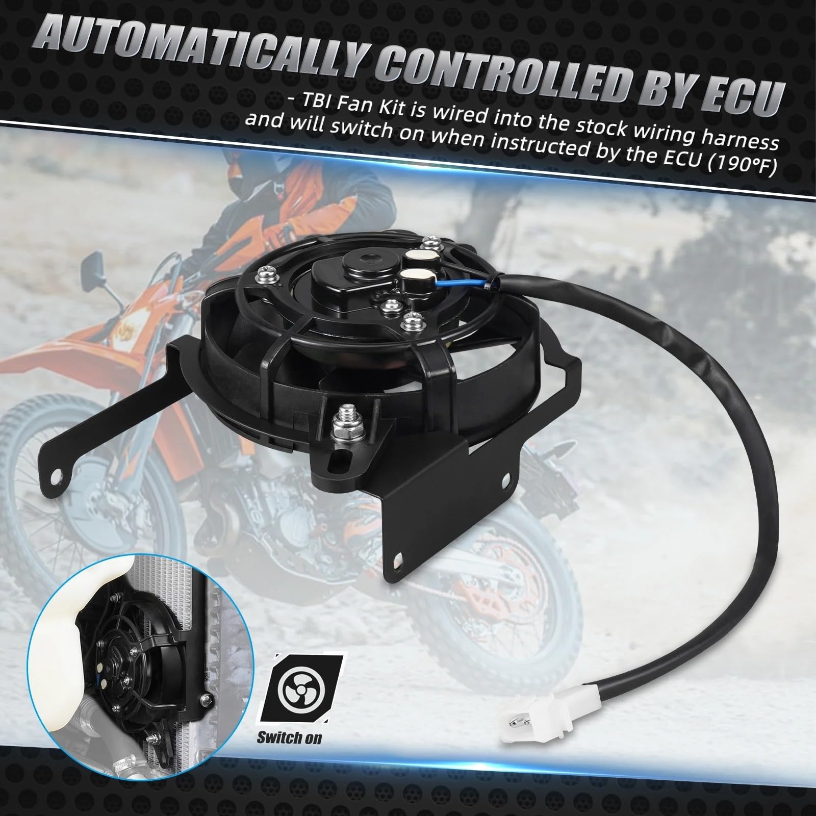 Zestaw wentylatora Pasuje do Husqvarna 2025 2024 TE 300 FE 501 450 350 250 150 125 TC FC TX FX 2023 Uchwyt wentylatora chłodnicy Moduł sterowania wentylatora