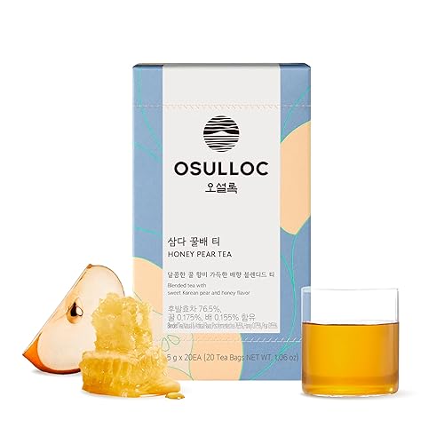 OSULLOC Honey Pear Tea (Sweet Pear & Honey Flavor), Fruit tea Blend, Premium Teabags from Jeju Island, 20 count, 1.06 oz, 30g - Honey Pear - 20 Count (Pack of 1)