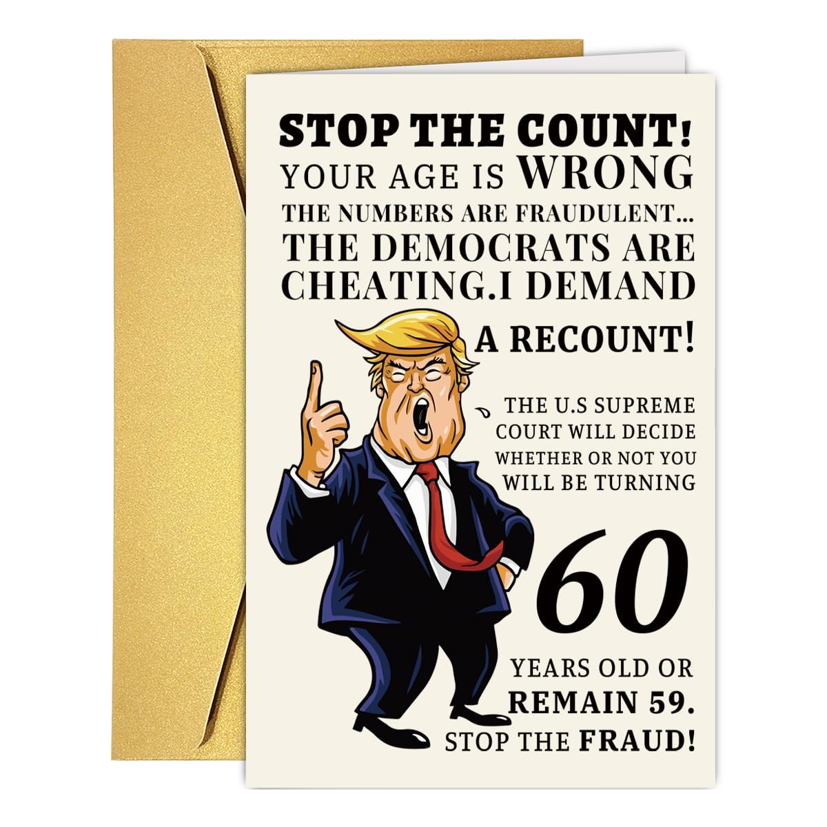 RUALOVE Funny 60th Birthday Card, Hilarious 60 Years Old Birthday Decoration Gifts Women Men, 60th Birthday Card Husband Wife Grandpa Grandma, Ideal 60 Birthday Gift From Son Daughter