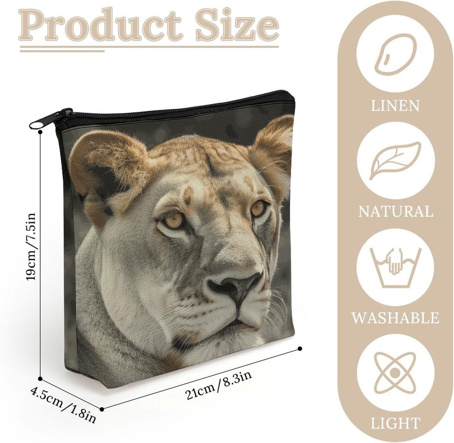 Lioness Makeup Bag Cosmetic Bag image 2