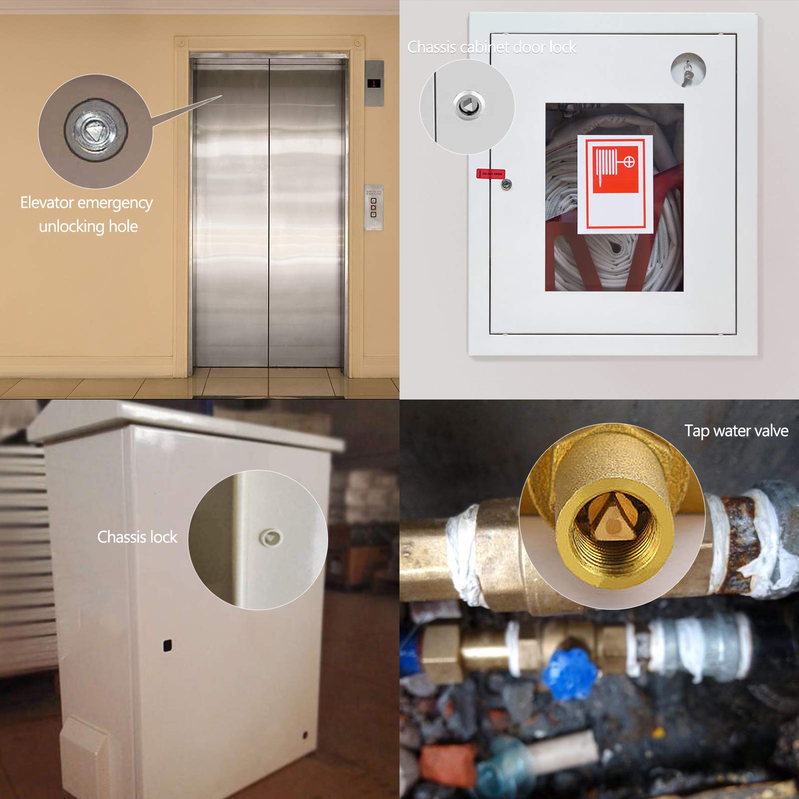 Buy 2 Pack Metal Triangular Key Gas Meter Box Key Black Electric