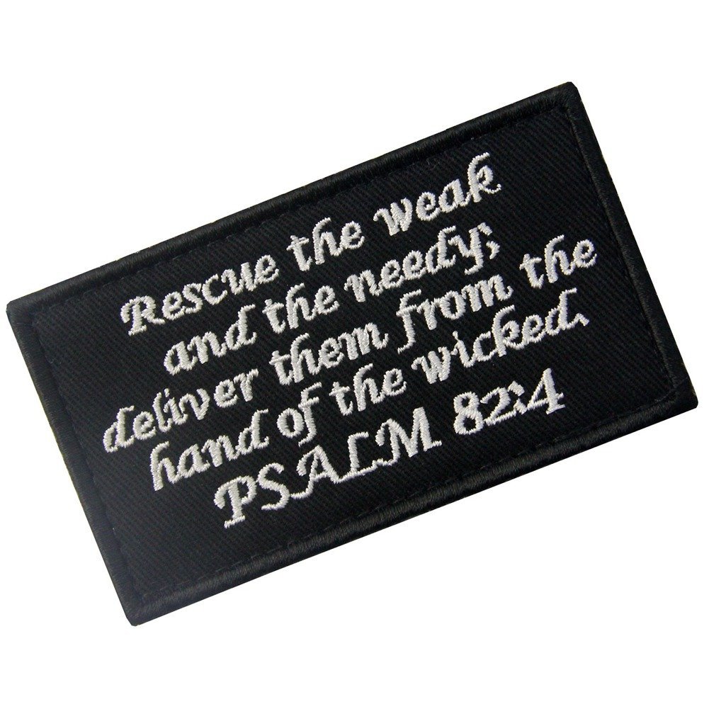Toppa Tattica Psalm 82:4 BNW Combating Morale: Ricamata, Termoadesiva, Cucibile, Glow In The Dark, 8,8x5 Cm