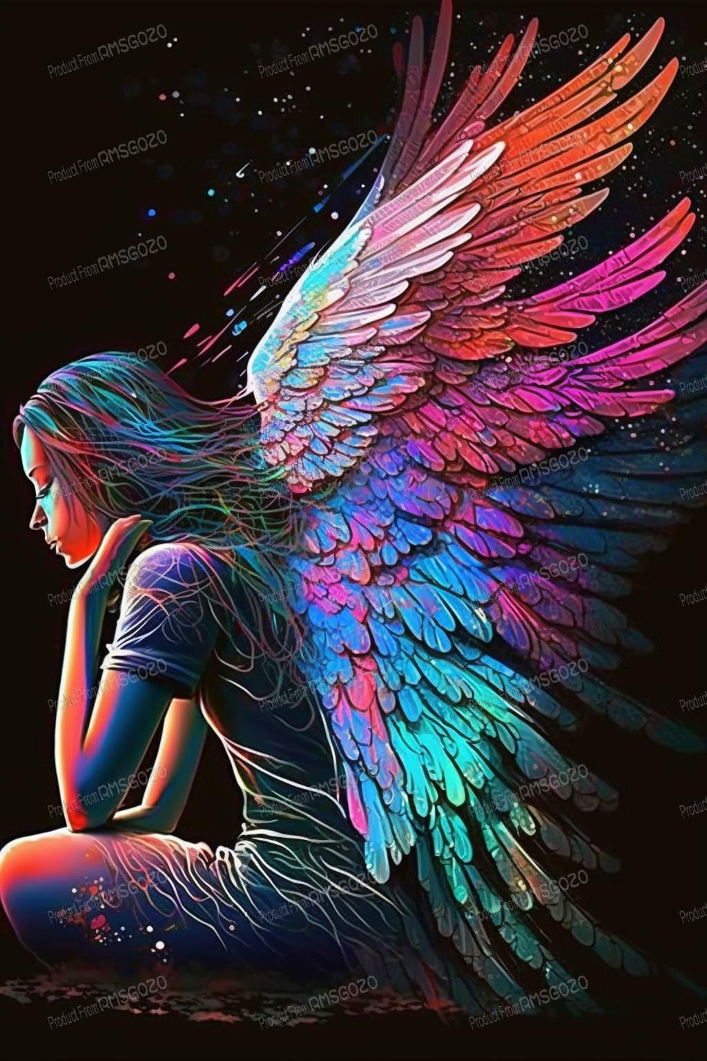 Amazon.com: 1000 Pieces Colorful Wings Girl Puzzles - HD