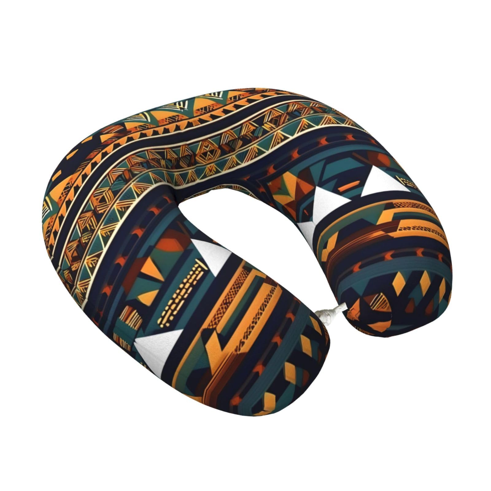 Yyoretp African Ethnic Pattern Print Travel Pillow Pure Memory Foam Neck Pillows Portable Headrest for Airplane