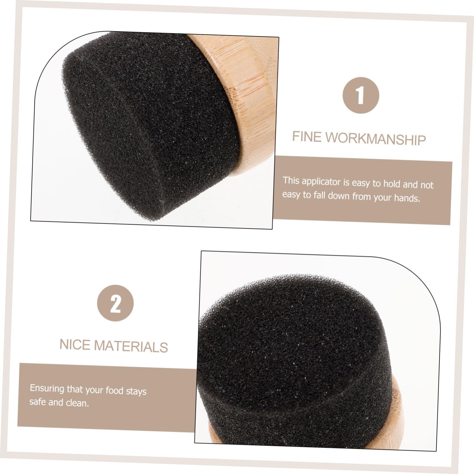 Levemolo 3pcs Wood Cutting Board Oil Applicator Ergonomic Wax Brush for Smooth Finish Kitchen Utensils Compact for Preventing Drying and Cracking