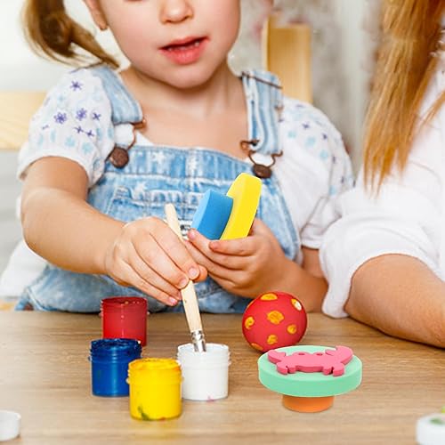 Miniatura 8 de Juego de sellos de graffiti – 6 esponjas de pintura de EVA surtidas con temática oceánica para niños, divertidos sellos de espuma para artes y