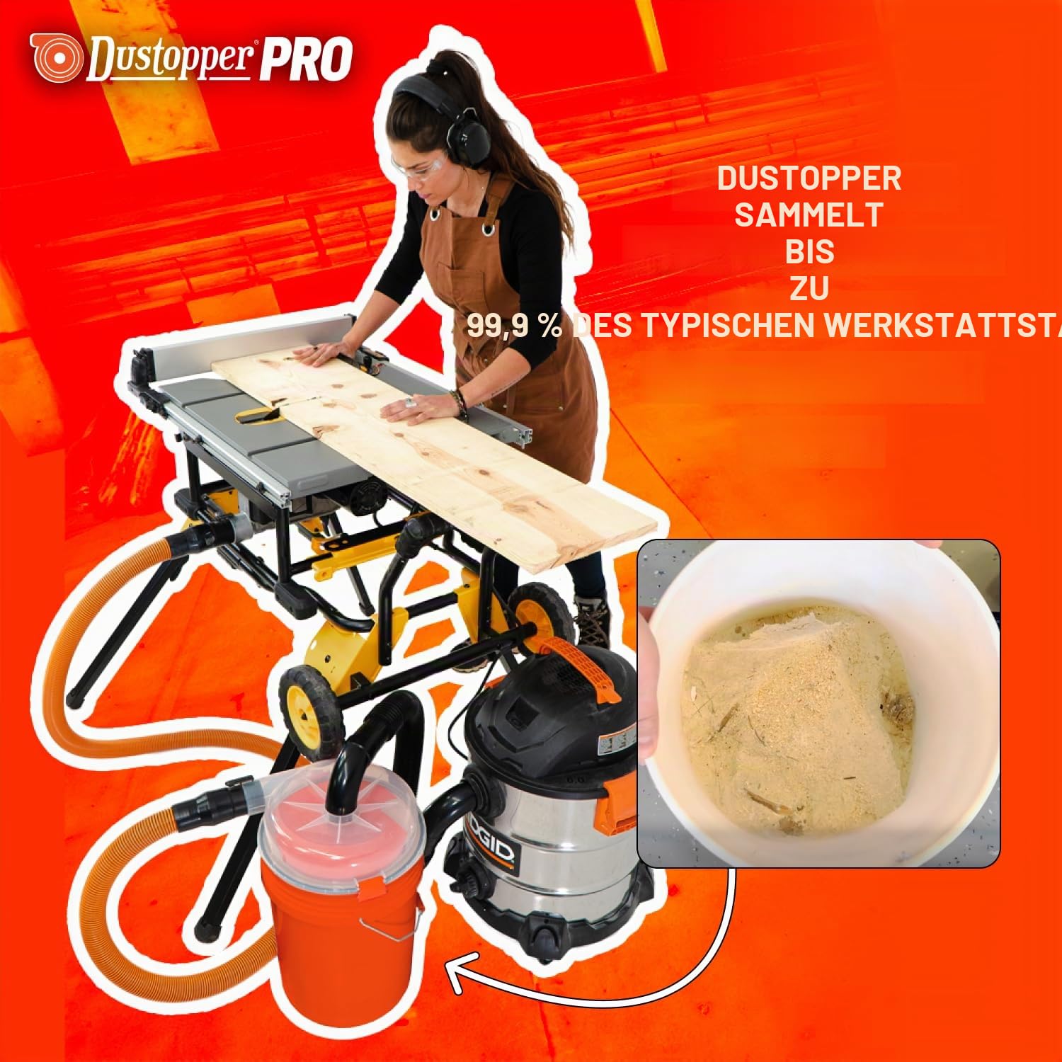 Dustopper PRO-Upgrade-Kit (Ellbogen und Schlauch separat erhältlich) +99% effizienter Zyklon-Staubabscheider mit niedrigem Profil, lässt Sich an vorhandene 6,4 cm Schläuche und Armaturen anschließen.