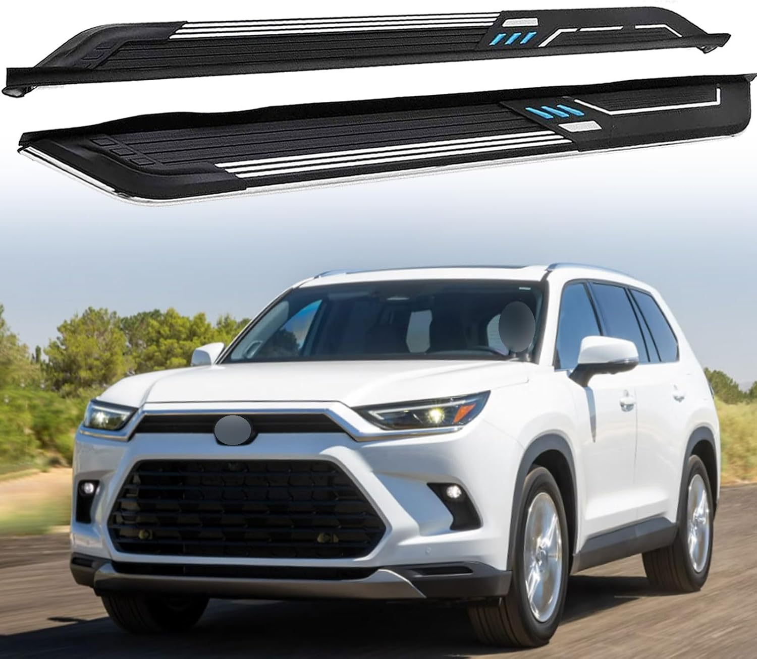 2PCS Running Board Compatible with Toyota Grand Highlander 2024 2025 2026 Side Step Running Boards Nerf Bar Pedal Aluminum with Brackets