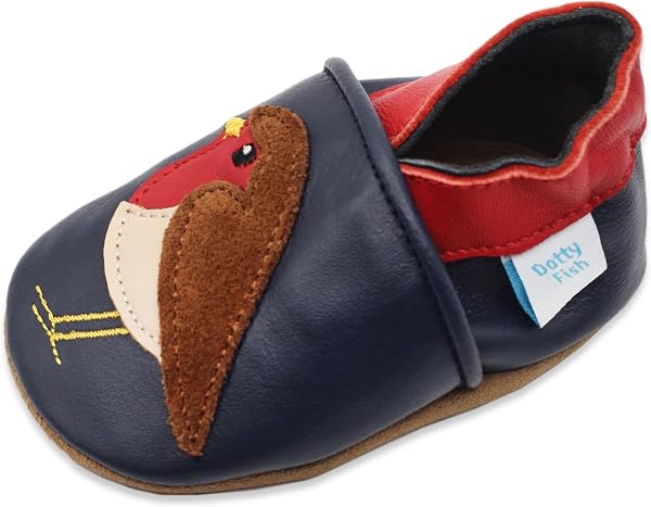 Dotty Fish Unisex Baby Unisex Babyschuhe aus WeichlederLauflernschuh - 1