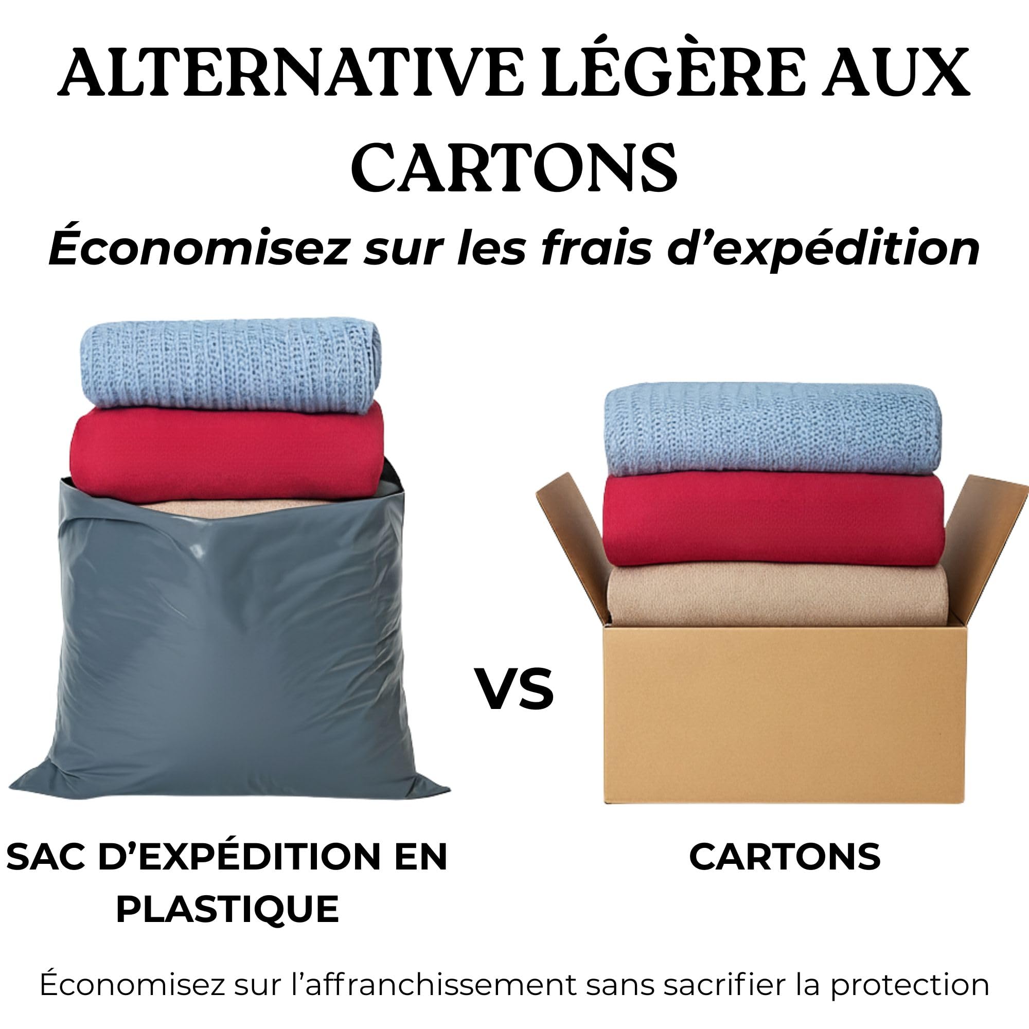 Grand sac d'expédition en plastique gris de 43 x 60 cm pour envoi et emballage, enveloppes extra solides, en polyéthylène avec fermeture auto-adhésive
