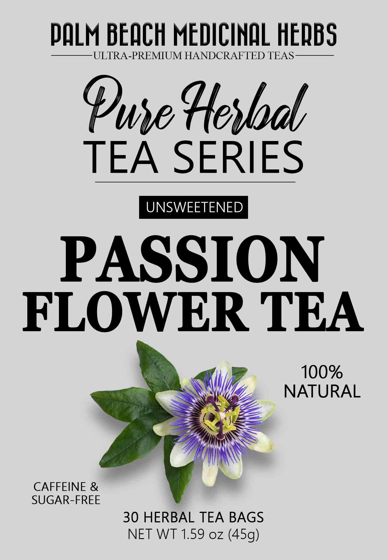 Palm Beach Medicinal Herbs - Passionflower Tea - Pure Herbal Tea Series, 30ct