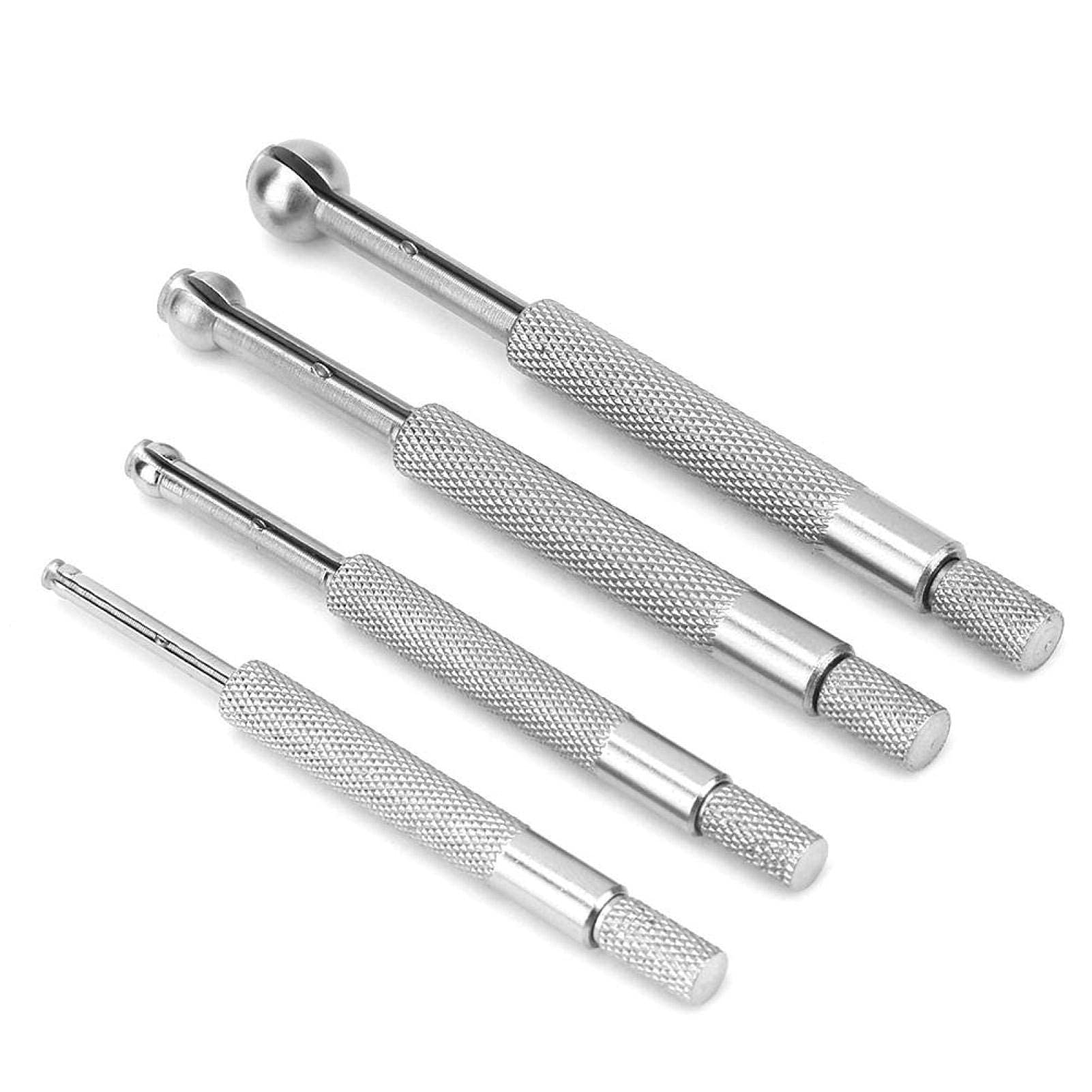 4Pièces Jauge d'alésage de trou télescopique, Jeu de jauges à petit trou, Type de bille réglable Acier au manganèse 3-13mm pour la mesure de petits trous, fentes et rainures