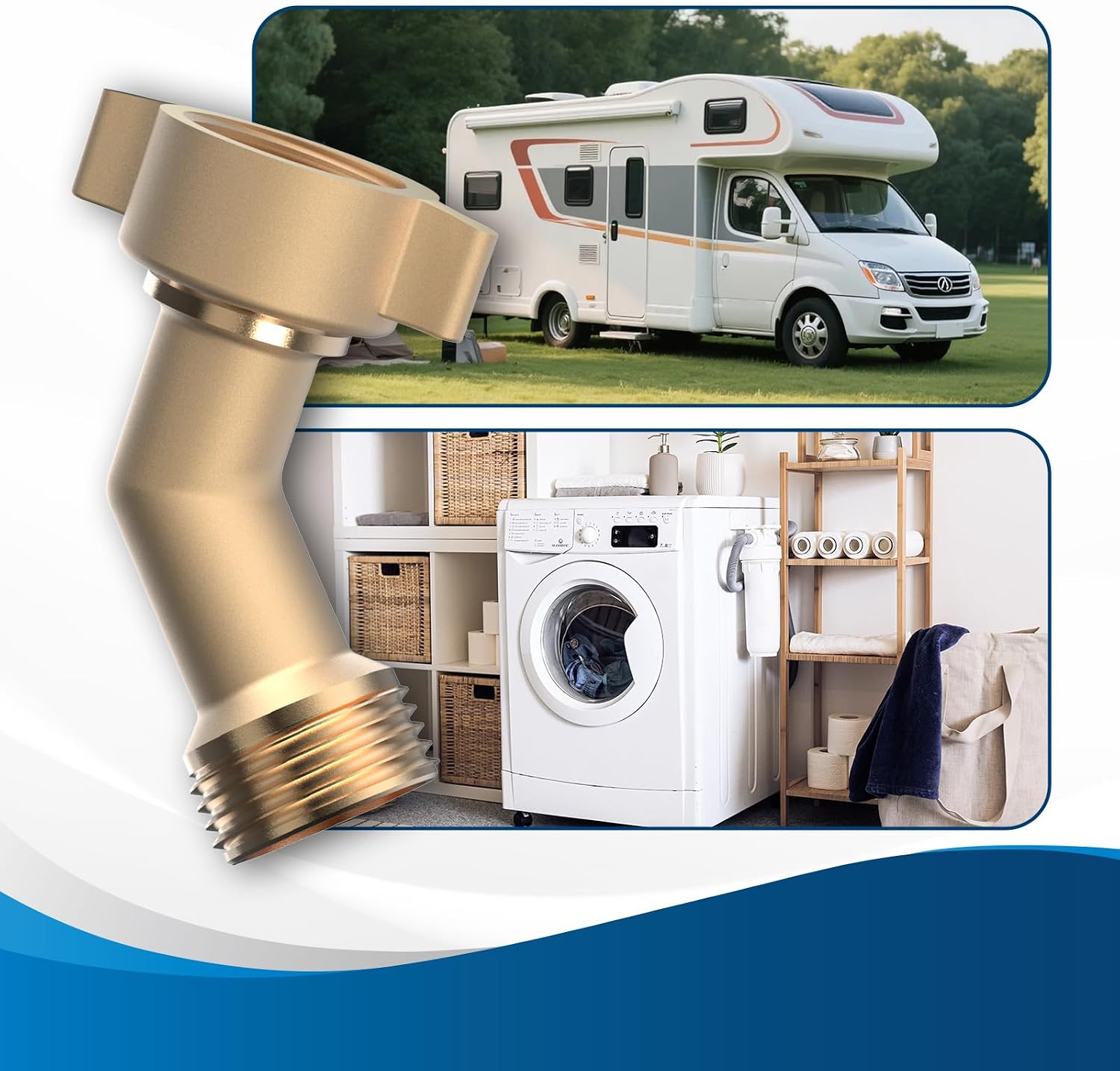 RVGUARD Elbow Water Hose Adapter, 45 Degree Garden Hose Elbow Connector, Eliminates Strain On RV Water Hose