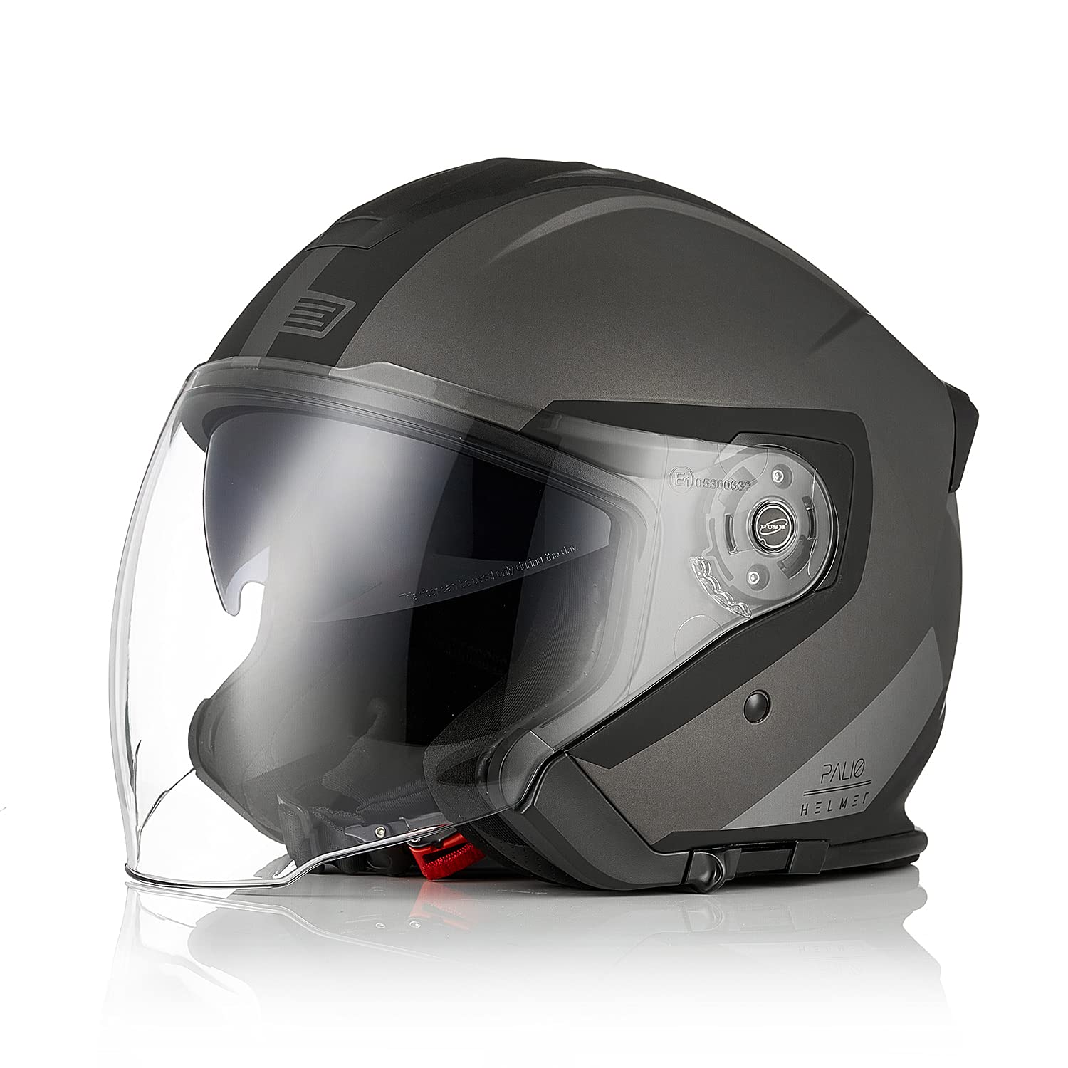 ORIGINE Motorradhelm Jethelm Roller Helm Scooter Helm Moped Mofa Helm mit Doppelvisier ECE Zertifizierung